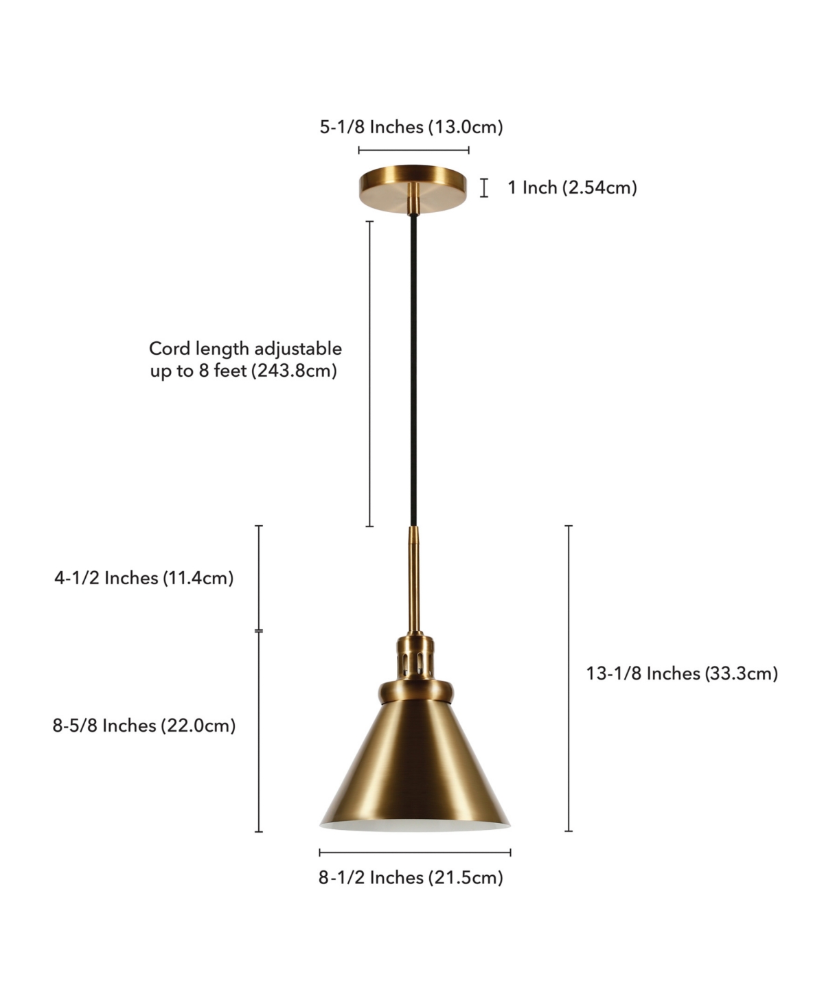 Hudson & Canal Zeno Pendant In Brass