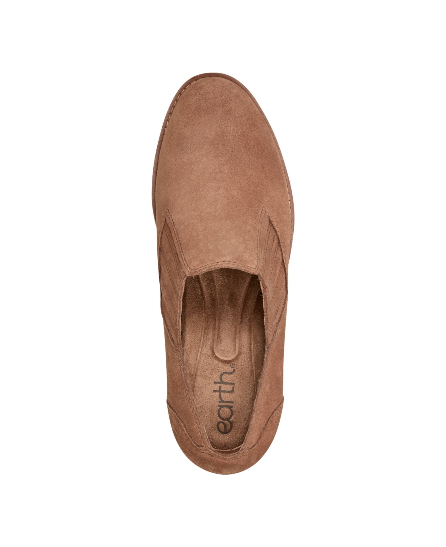 Женские ботинки Earth Jalin Almond Toe Slip-On Shooties, цвет: Коньячный замшевый — фото 4