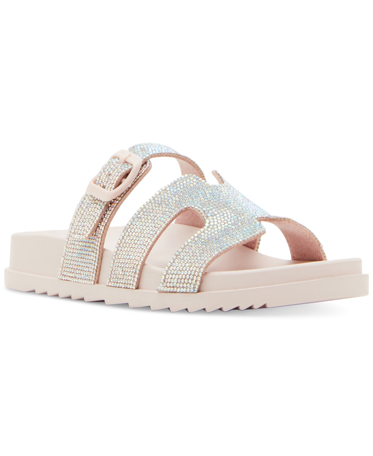 Madden Girl Women's Darling Rhinestone Embellished Footbed Slide Sandals -Rhinestone
