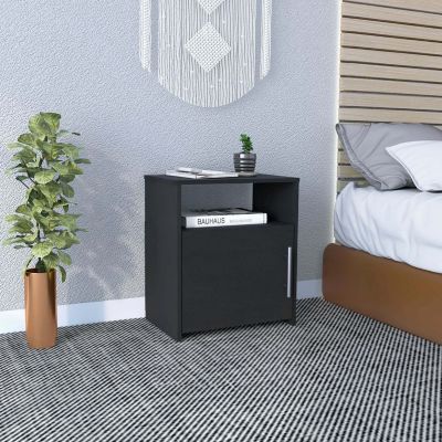 Streamdale Omaha Nightstand with Metal Handle and Shelf