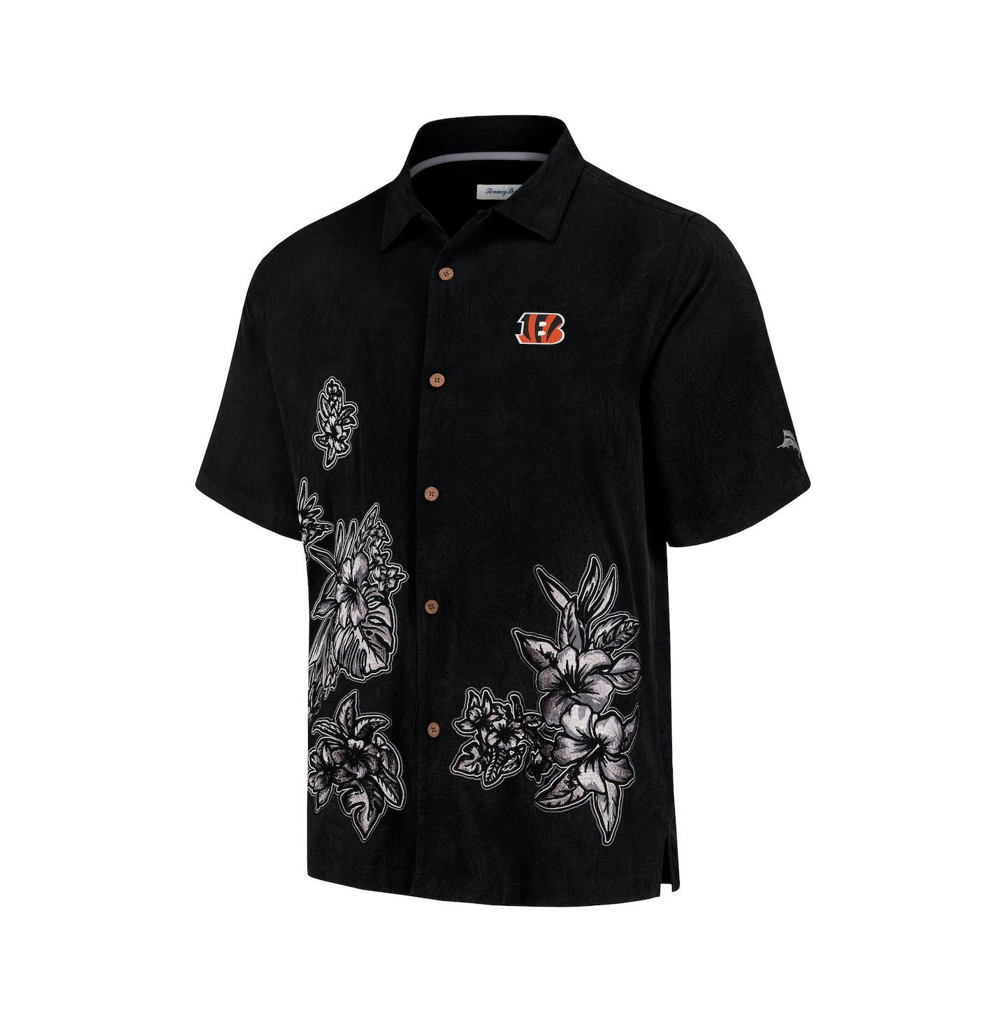 Мужская рубашка Tommy Bahama Black Cincinnati Bengals Hibiscus Camp Button-Up — фото 3