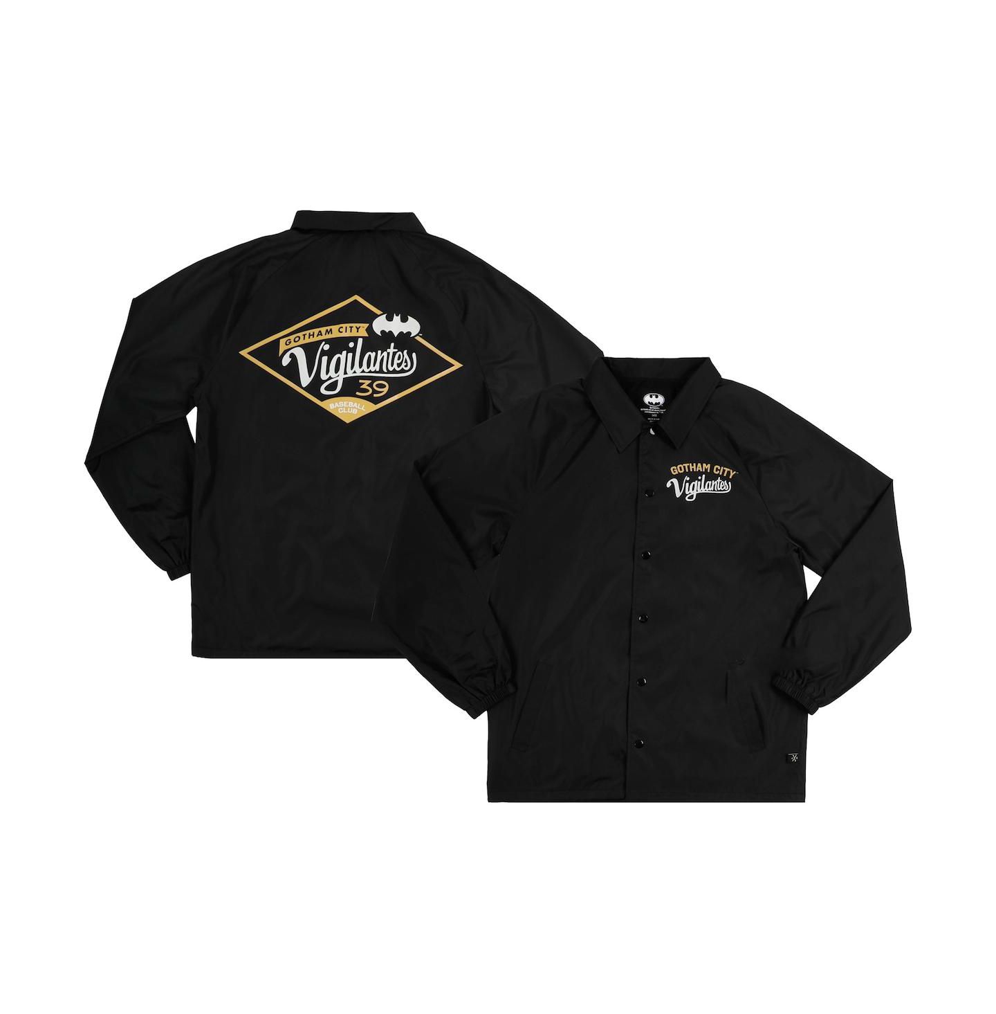 Мужская куртка Heroes & Villains Black Batman Gotham City Vigilantes Coaches Full-Snap Raglan — фото 1