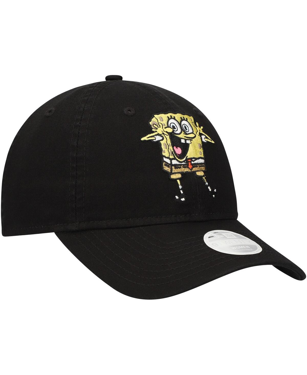 New Era Women's Black Spongebob Squarepants 9twenty Adjustable Hat In Black