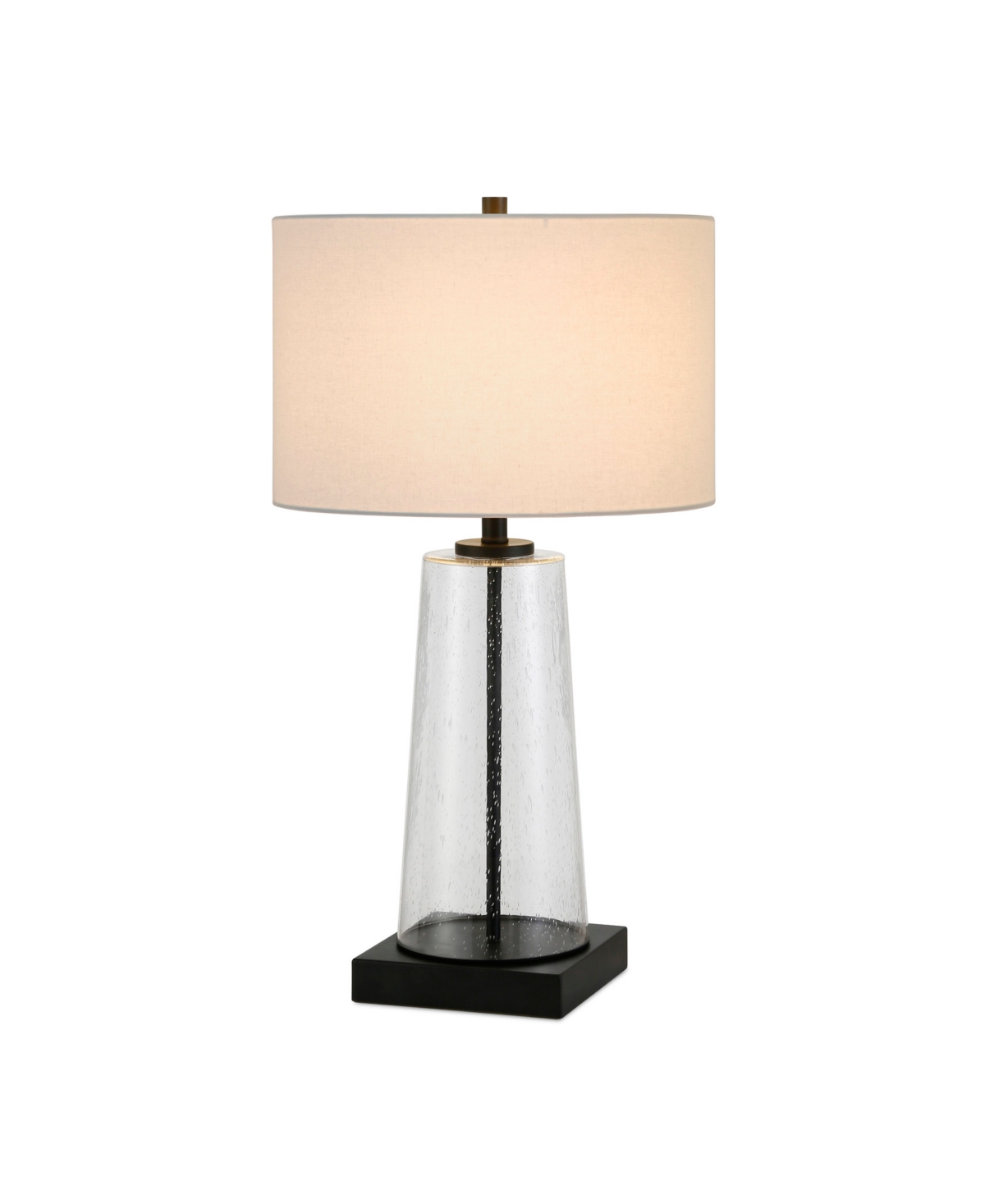 Hudson & Canal Dax Table Lamp In Seeded Glass,blackened Bronze