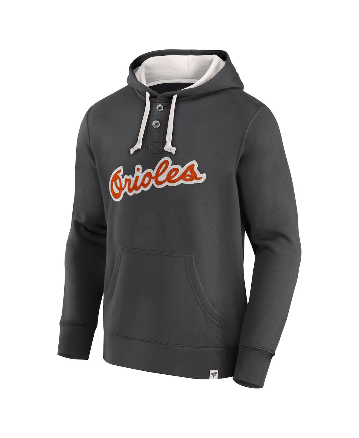 Fanatics Men's Baltimore Orioles Plan for Adversity Henley Fleece Pullover Hoodie - Cream