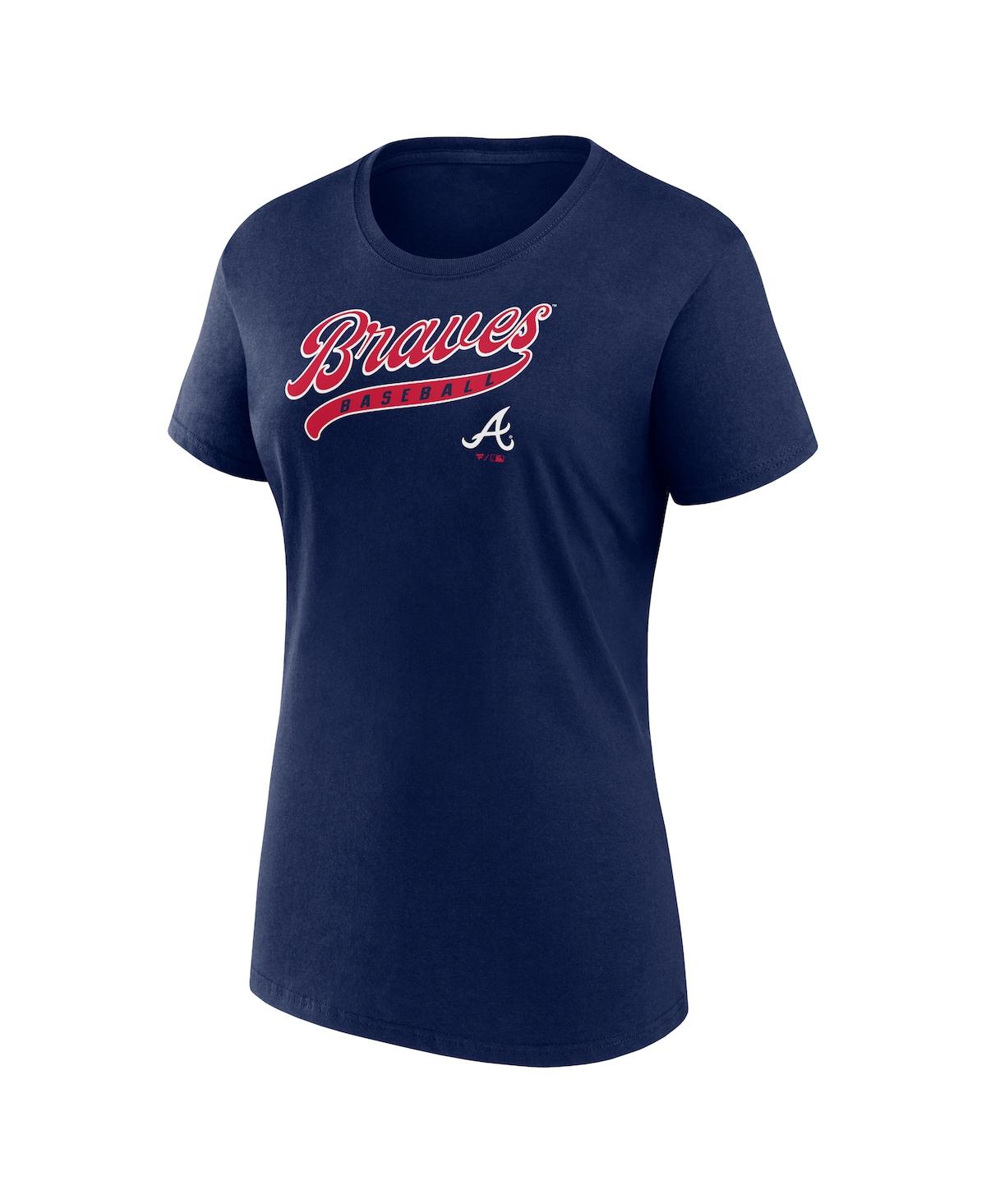 Fanatics Women's Atlanta Braves Start To Finish Combo Pack T-shirt Shorts In Navy