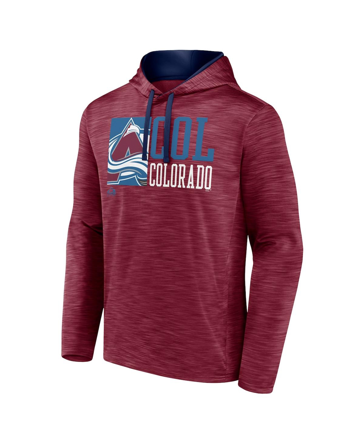 Fanatics Men'sColorado Avalanche Never Quit Pullover Hoodie - Burgundy, Navy