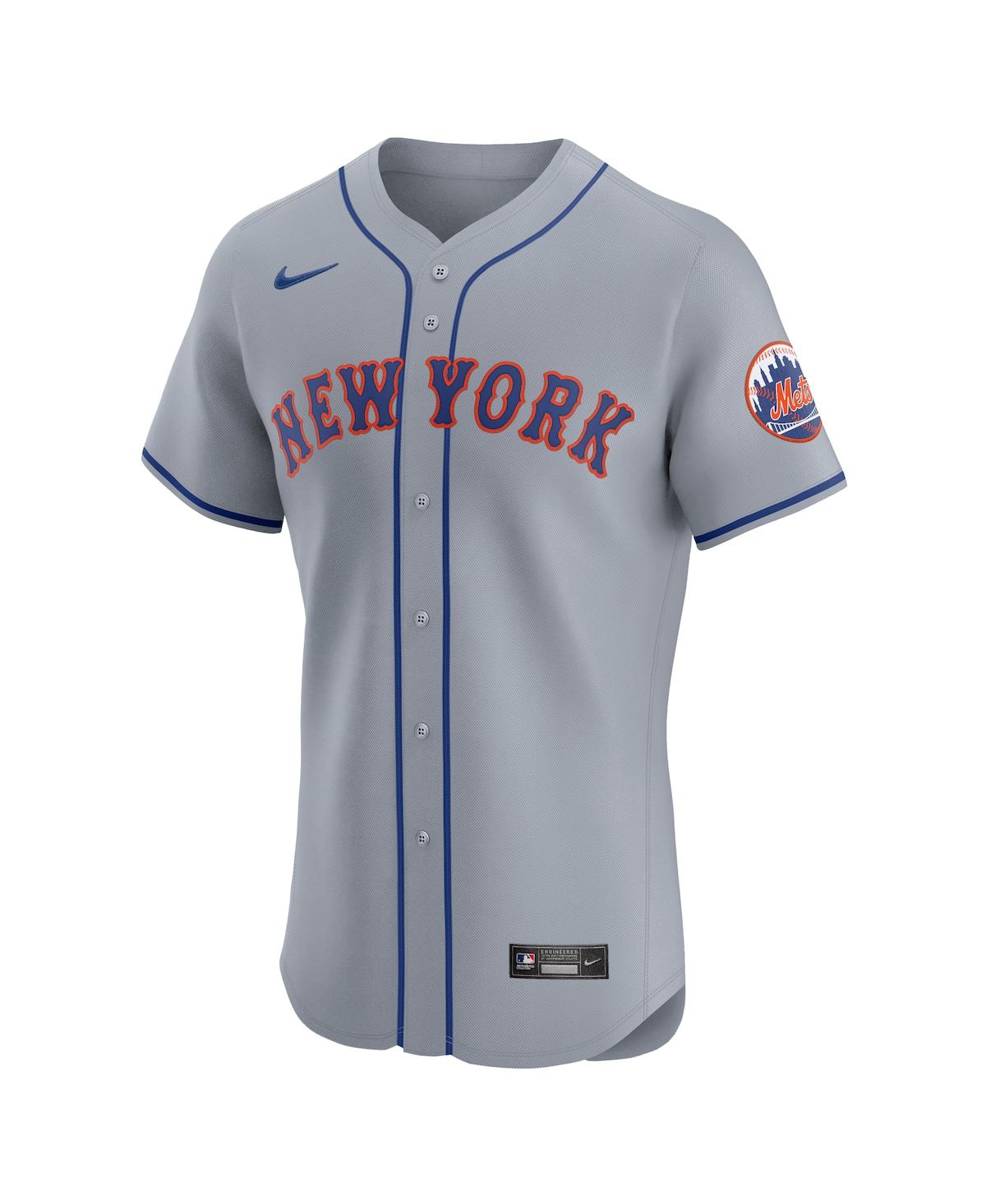 Nike Men'sNew York Mets Road Vapor Premier Elite Patch Jersey - Gray