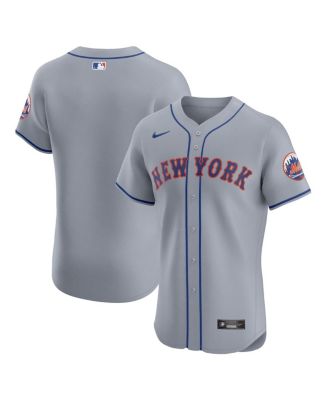 Nike Men's Gray New York Mets Road Vapor Premier Elite Patch Jersey ...