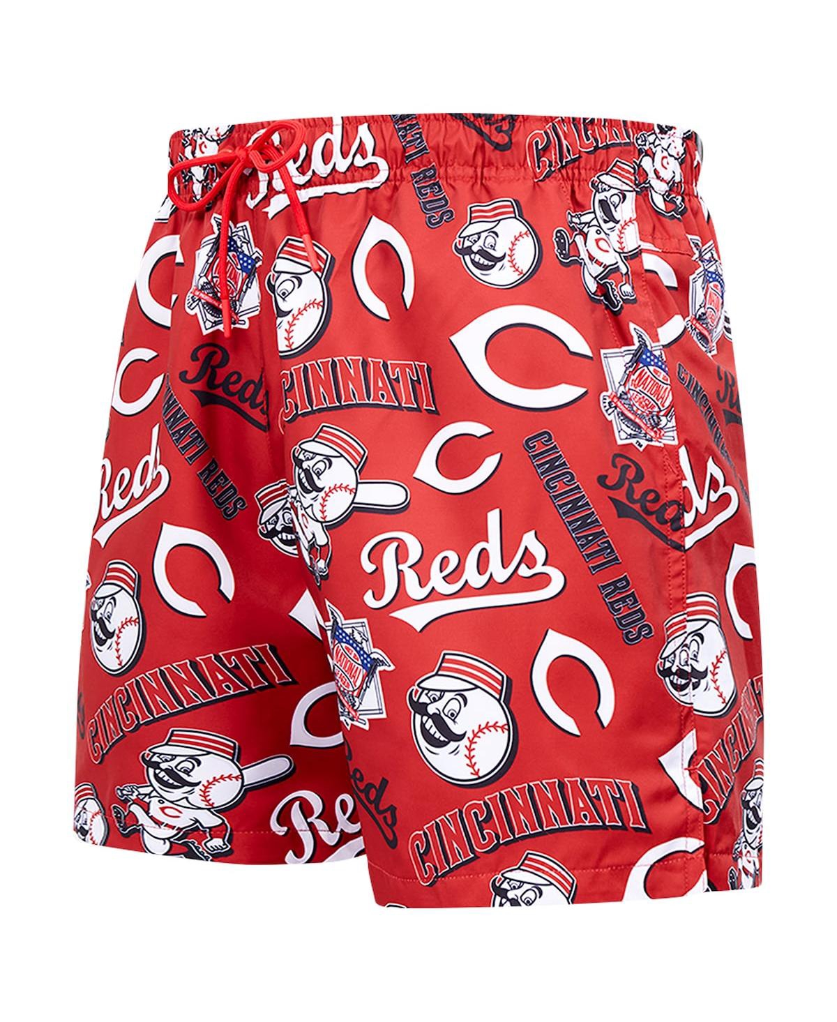 Pro Standard Men's Black Cincinnati Reds Toss Logo Woven Shorts In Black