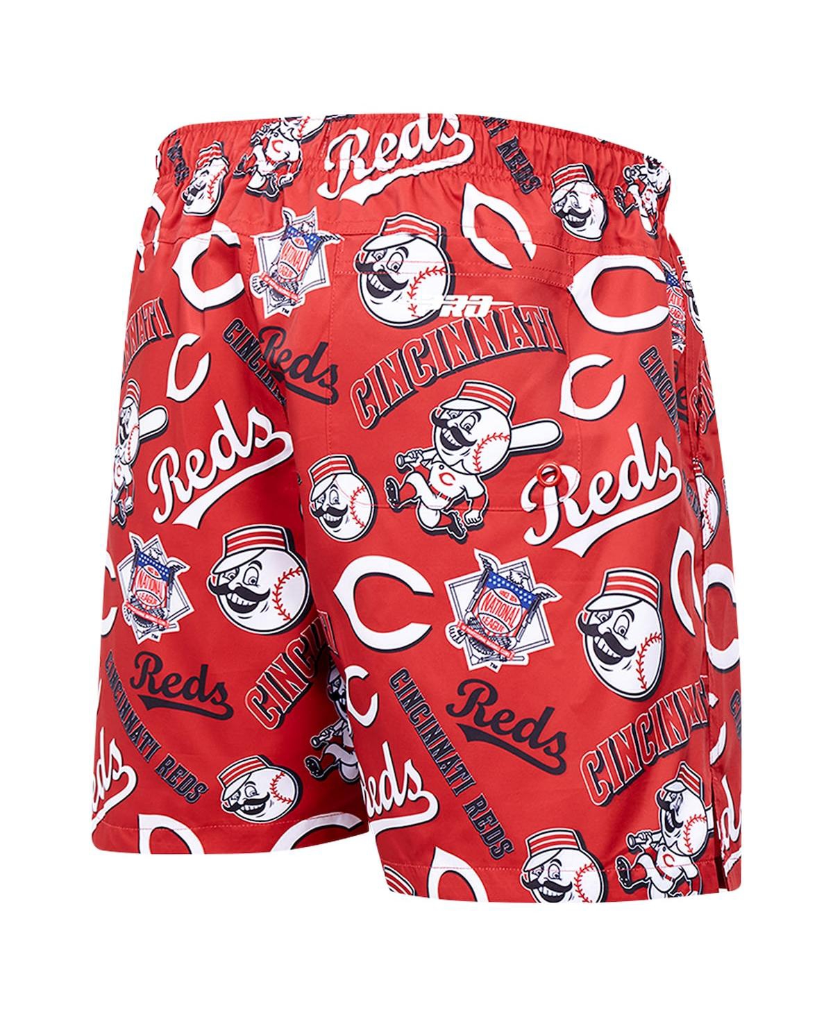 Pro Standard Men's Black Cincinnati Reds Toss Logo Woven Shorts In Black