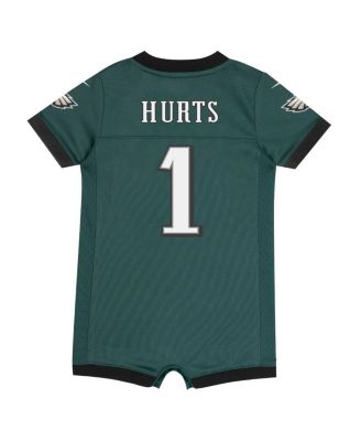 Newborn and Infant Boys and Girls Jalen Hurts Midnight Philadelphia Eagles Game Romper Jersey