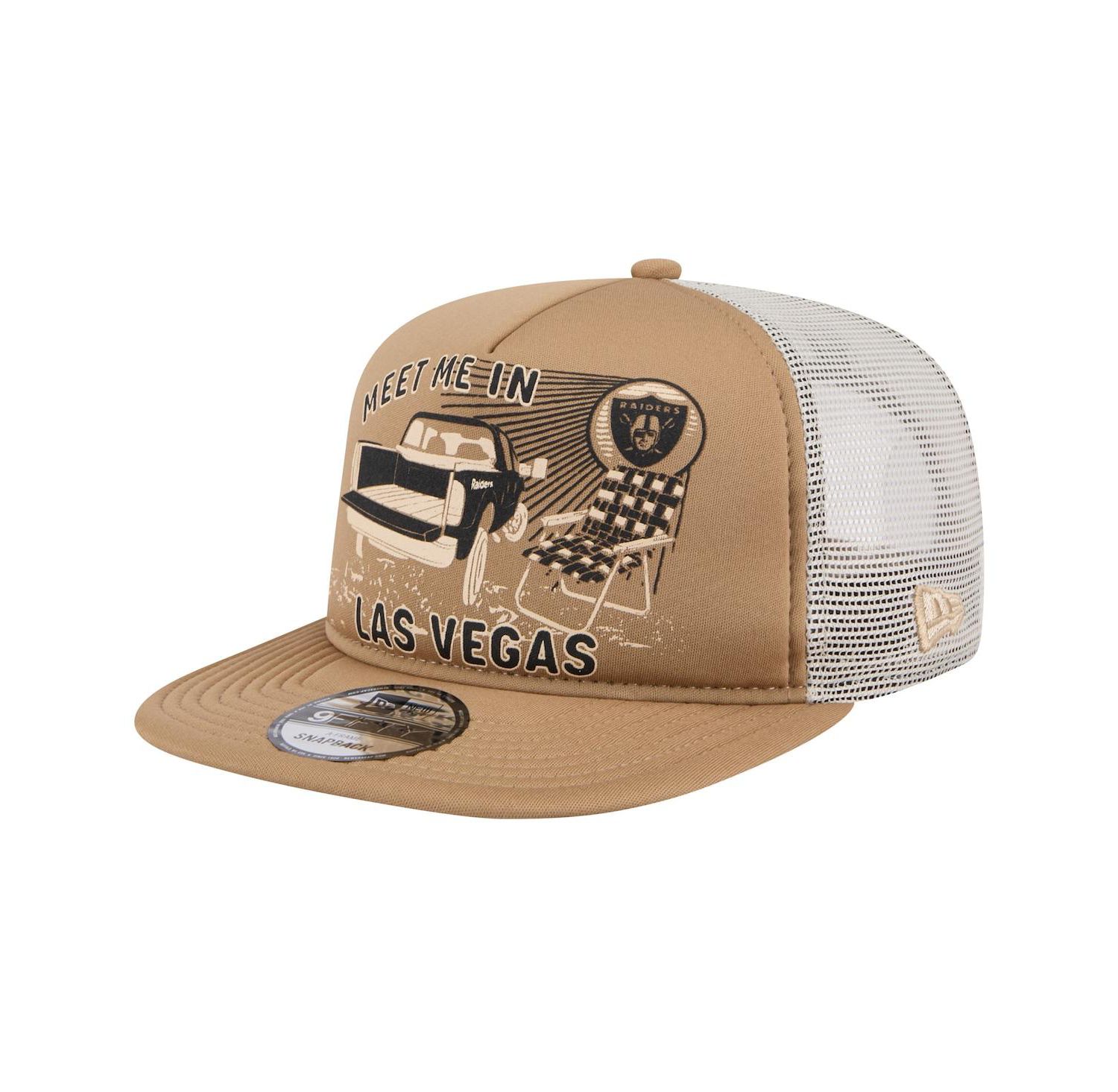 Men's Tan Las Vegas Raiders Meet Me 9FIFTY Snapback Hat