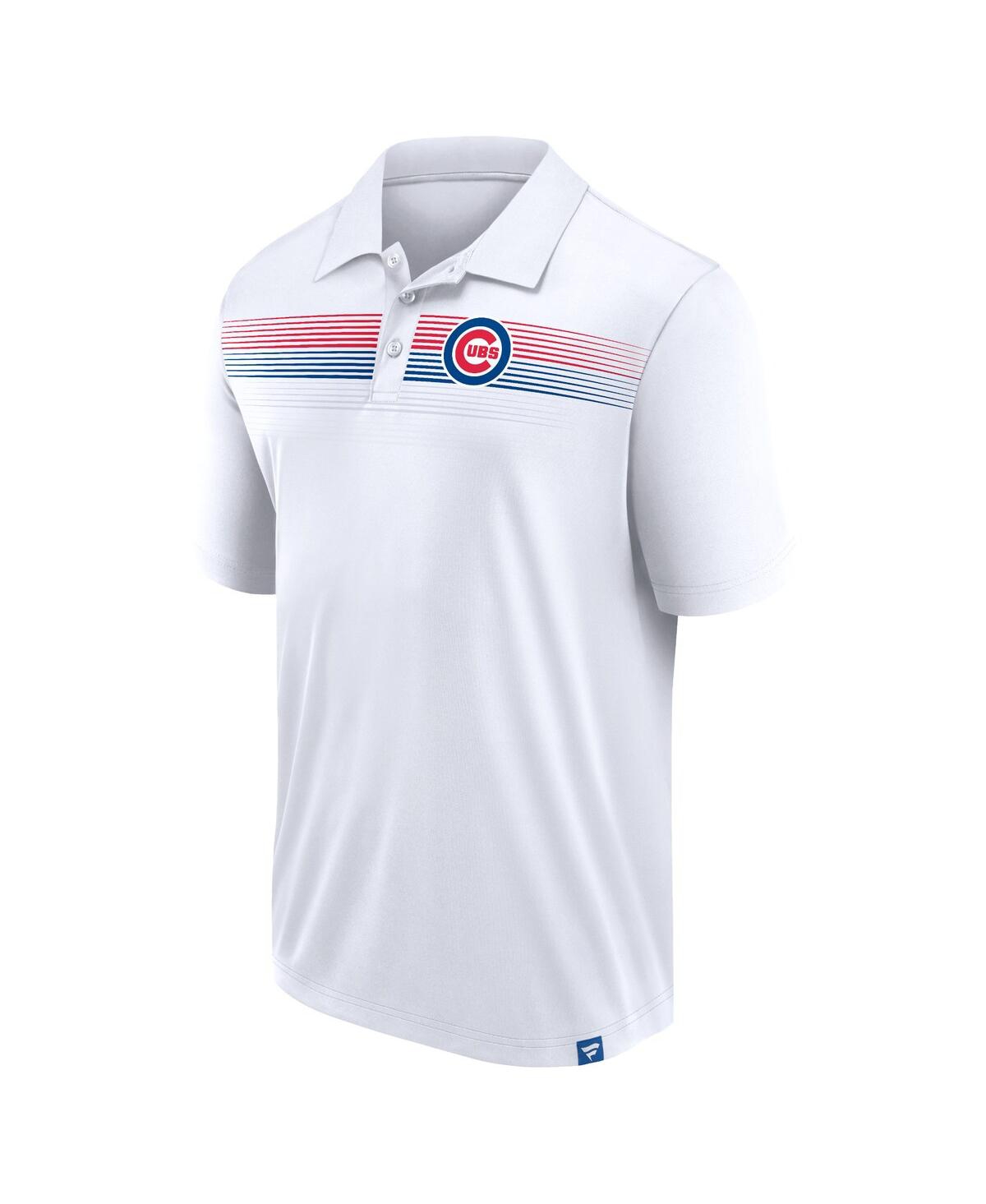 Fanatics Men's White Chicago Cubs Big Tall Victory For Us Interlock Polo In White,royal