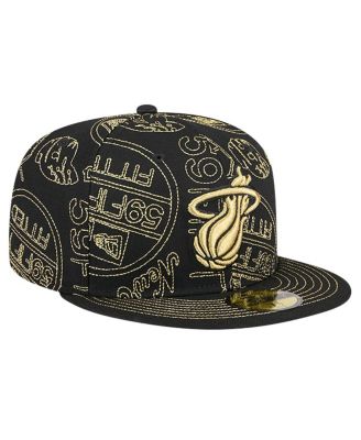 Men's Miami Heat 59FIFTY Day Allover Print Stencil Fitted Hat
