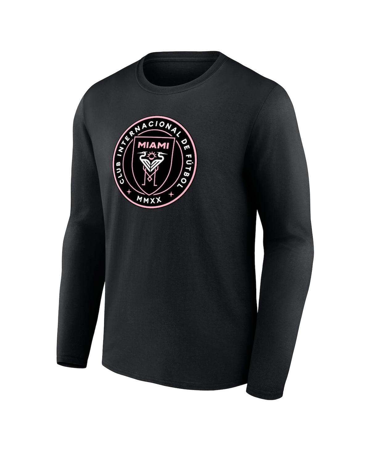 Fanatics Men's Lionel Messi Inter Miami Cf Authentic Stack Name Number Long Sleeve T-shirt In Black
