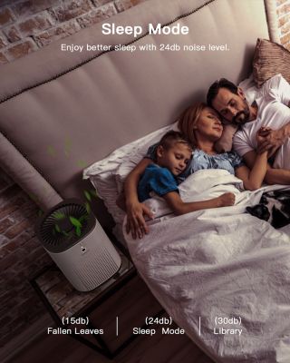 2-Pack Air Purifiers, H13 HEPA, 24dB Sleep Mode, Quiet Cleaner for Bedroom/Home, White & Black – Pet-Friendly