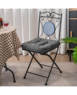 4 Pack 17.5 x 17 Inch U-Shaped Chair Pads with Polyester Cover-Grey