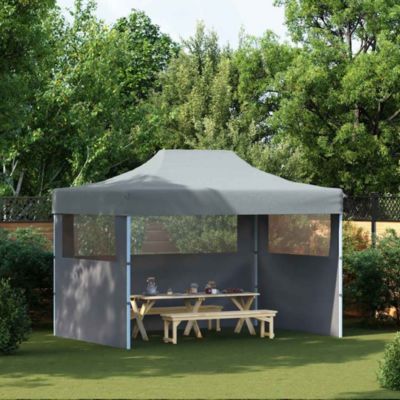 Professional Folding Party Tent with 3 Sidewalls 9.8'x13.1' Steel Anthracite
