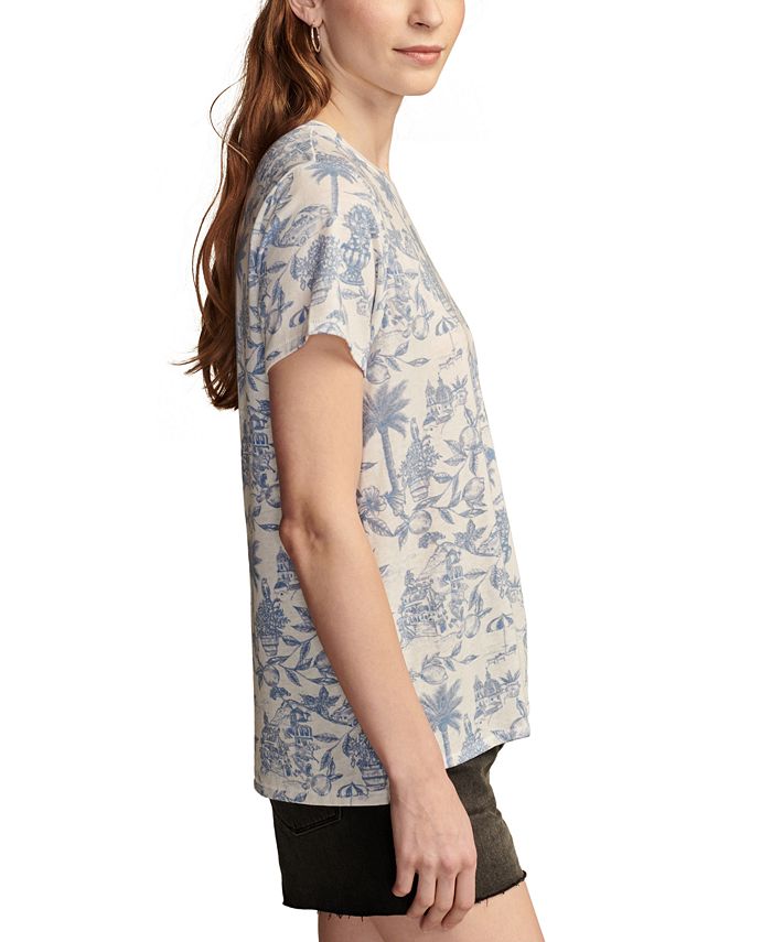 Lucky Brand Women's 3-Pack Crew Neck Tee Lightweight Ribbed Cotton Blend T-Shirt main image 0