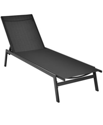 Patio Reclining Chaise Lounge with 6-Position Adjustable Backrest