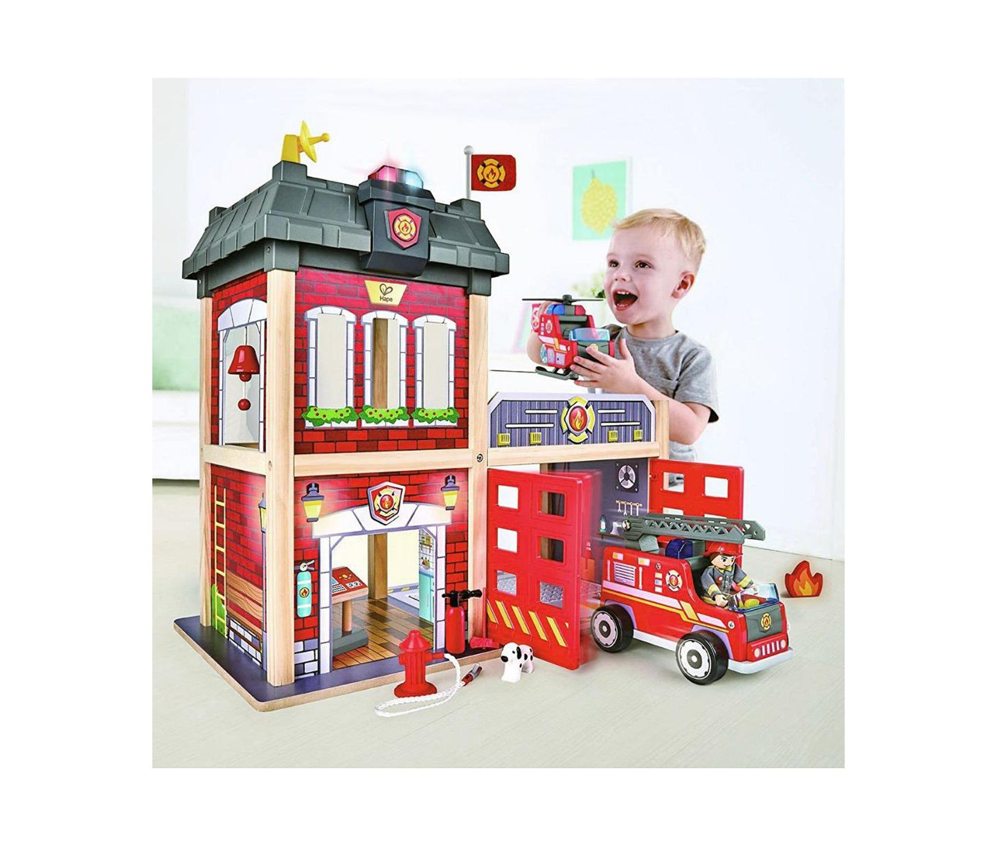 Детская игрушка Hape Tri-level Wooden Fire Station — фото 6