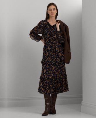 Lauren Ralph Lauren Women's Ruffled Tiered Midi Dress - Macy's