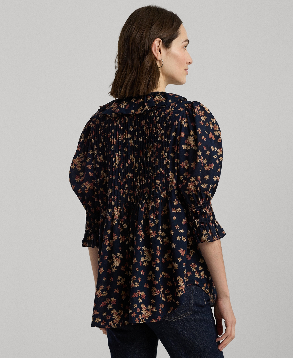 Lauren Ralph Lauren Women's Floral Puff-Sleeve Blouse