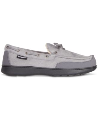 Men's Water Repellent Microsuede Carter Boater Moccasin Slipper with Memory Foam 