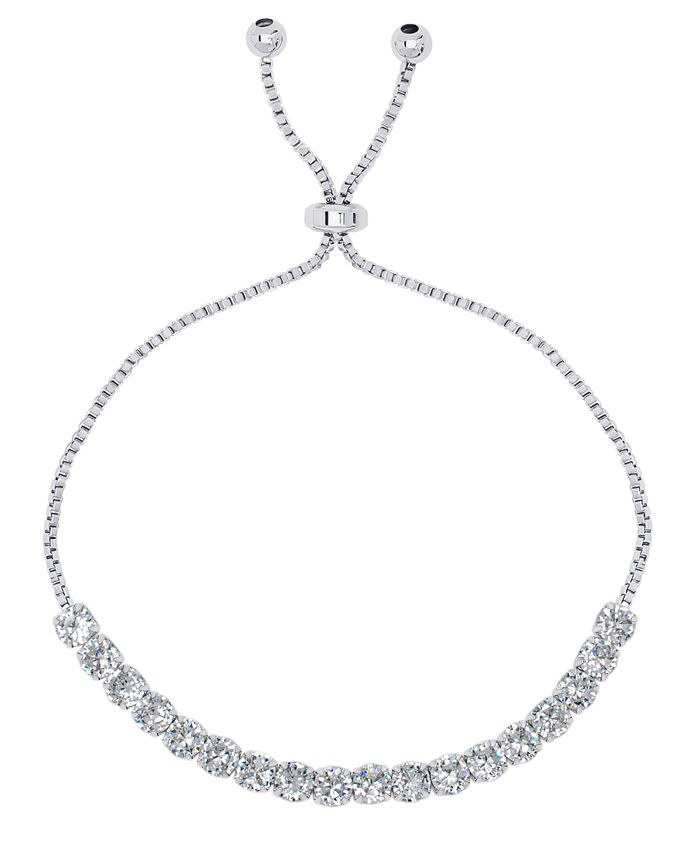 Bracelet élégant Plaqué Argent Avec Zirconium - Taille Ajustable, Neuf Avec étiquettes