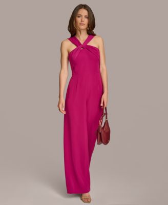 Donna Karan New York - Women's Twist-Neck Wide-Leg Jumpsuit