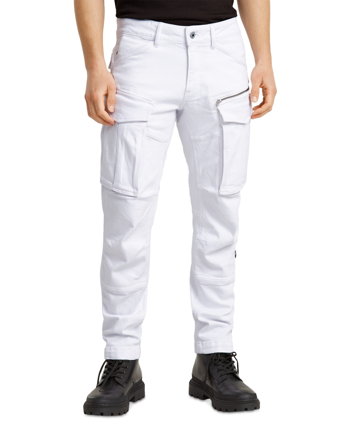 Men's Rovic Zip 3D Regular-Tapered Fit Cargo Pants - Paper Whit
