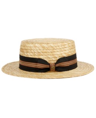 Wheat Straw Skimmer Boater Hat