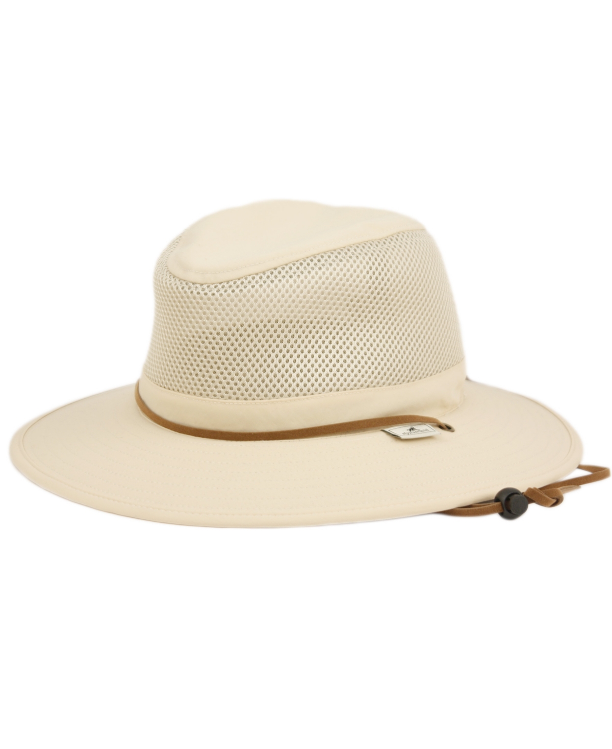 Outdoor Safari Mesh Sun Hat with Chin Cord - Khaki