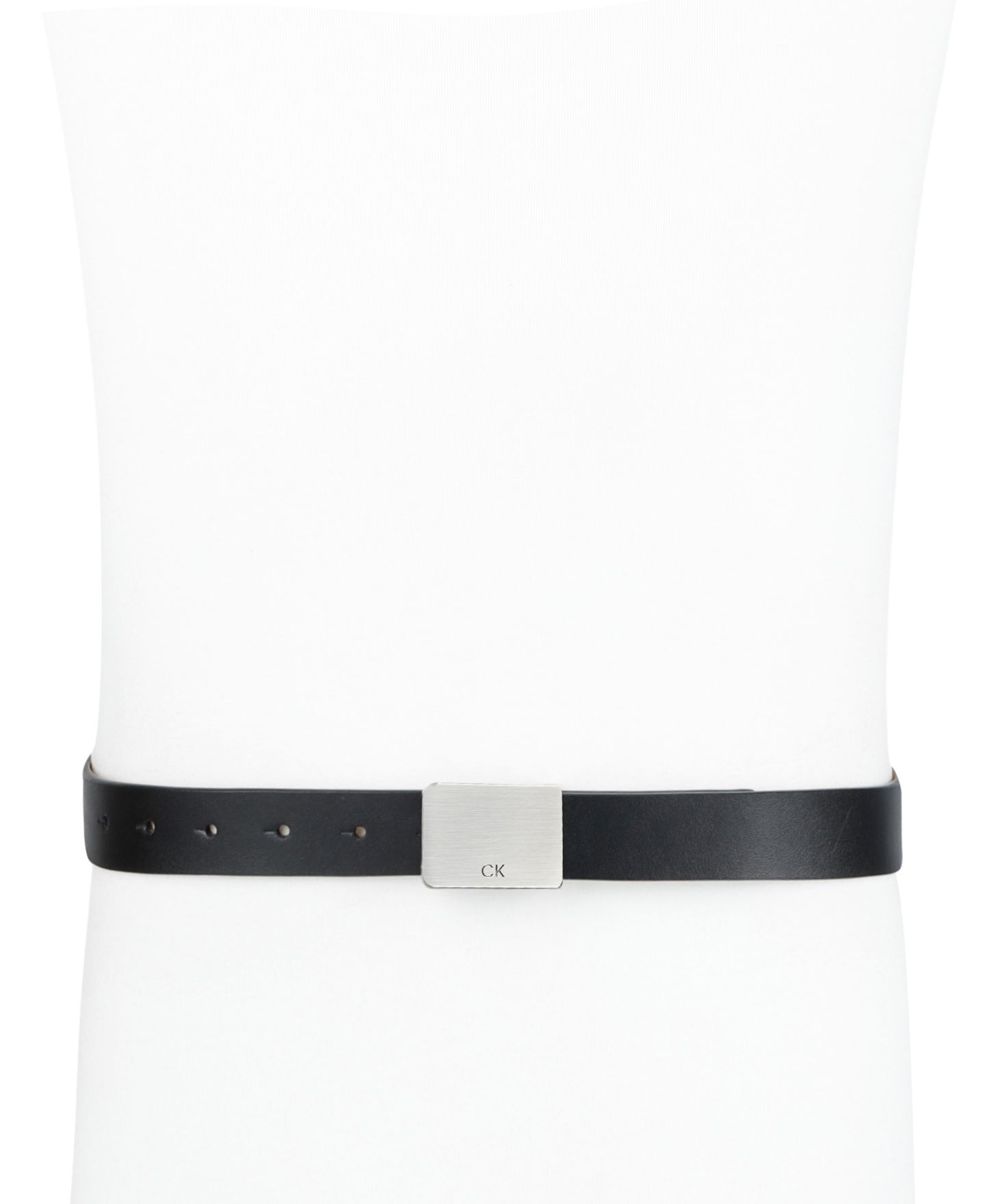 Мужской ремень Calvin Klein Logo Plaque Belt, цвет: Чёрный — фото 6