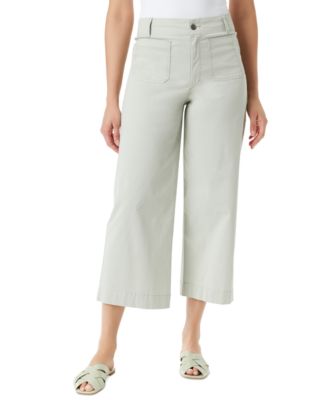 Gloria Vanderbilt - Women's Shape Effect Tummy Sculpt Cropped Wide-Leg Jeans