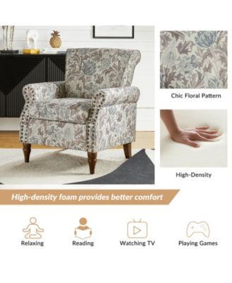 Avelina Wooden Armchair with Nailhead Trim