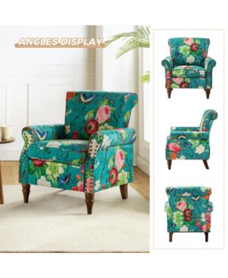 Avelina Wooden Armchair with Nailhead Trim