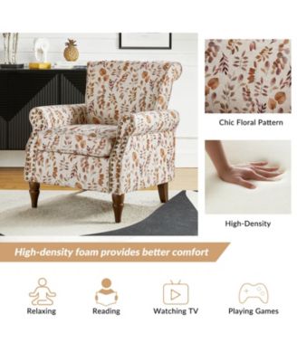 Avelina Wooden Armchair with Nailhead Trim