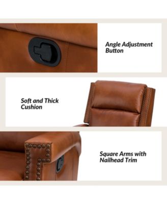 Echidna Transitional Genuine Leather Swivel Rocker Recliner