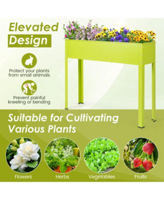 40" Raised Metal Garden Bed with Legs and Drainage Hole, Elevated Planter Box for Backyard