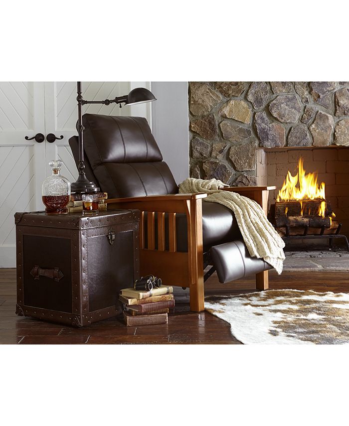 Furniture Harrison Leather Pushback Recliner & Reviews Furniture Macy's