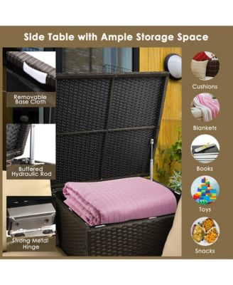 8PCS Outdoor Patio Rattan Furniture Set Cushioned Loveseat Storage Table