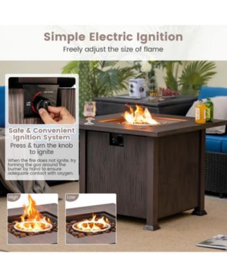 32'' Patio Square Fire Pit Table 50,000 BTU Propane Gas Table