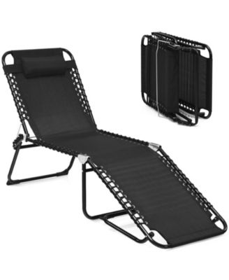 Folding Heightening Design Beach Lounge Chair with Pillow for Patio
