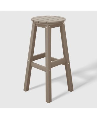 29" HDPE Outdoor Patio Round Bar Stool Set of 2