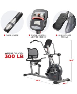 Elite Recumbent Cross Trainer & Elliptical Machine with 12-Level Magnetic Resistance & Exclusive SunnyFit App Enhanced Bluetooth Connectivity
