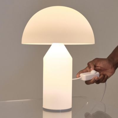 Venus 9.5" Modern Dimmable LED Table Lamp in White Glass Finish