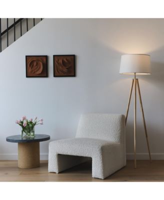 Emma 61" LED Contemporary Tripod Floor Lamp with Wooden Legs