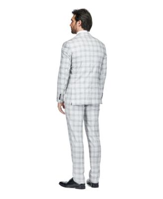 Men's 3 Piece Slim Fit Tailored Check Suit